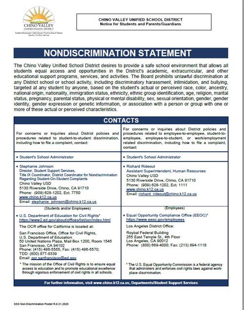 Nondiscriminatory Statement
